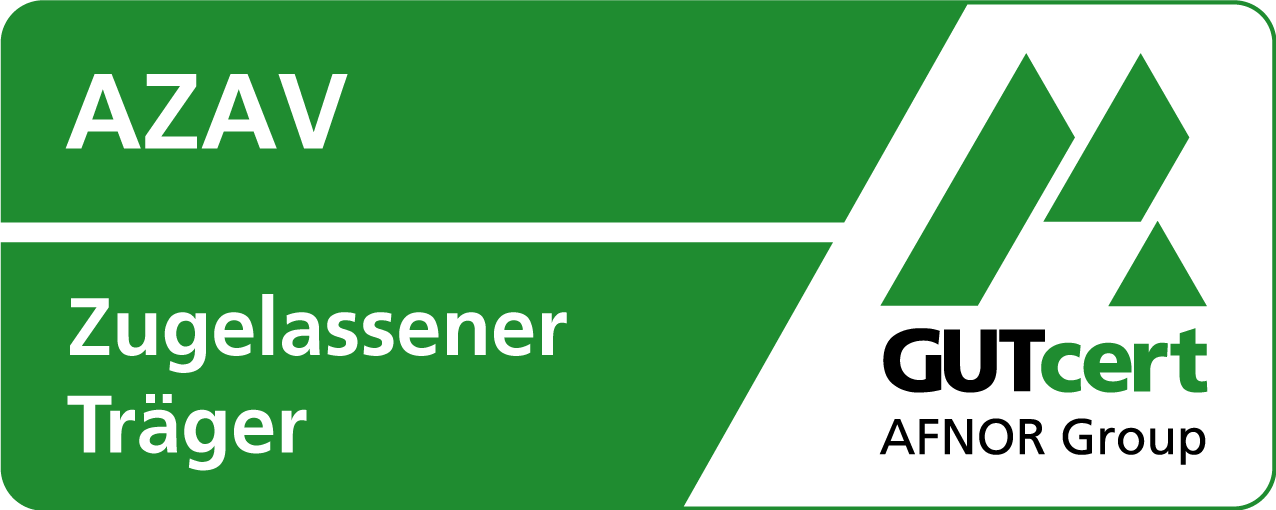 AZAV – Zugelassener Träger, zertifiziert durch GUTcert, AFNOR Group